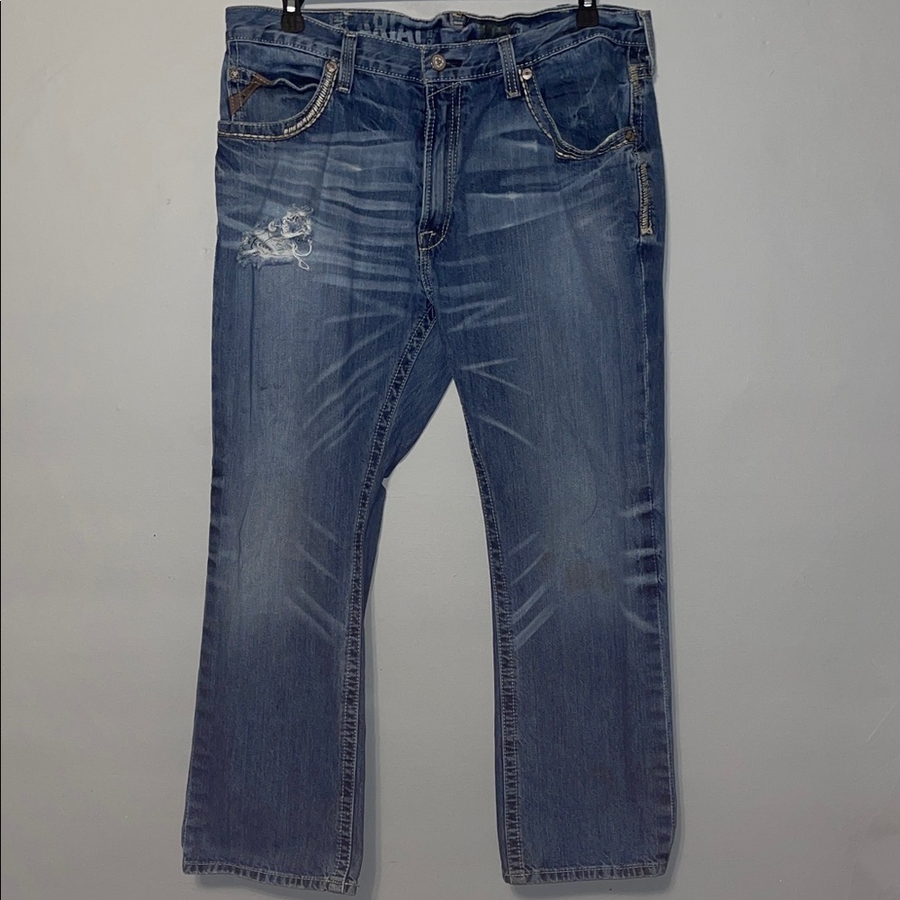 Ariat Men's Relaxed Fit Distressed Blue Jeans